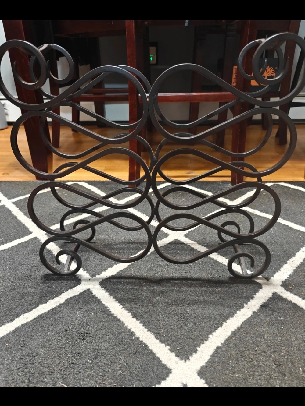 Wrought Iron Decorative Wine Rack in Dark Bronze